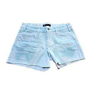Levi Womens Denim Cutoff Shorts 8 Raw Hem Mid Rise Mint Green Frayed Hem NWT